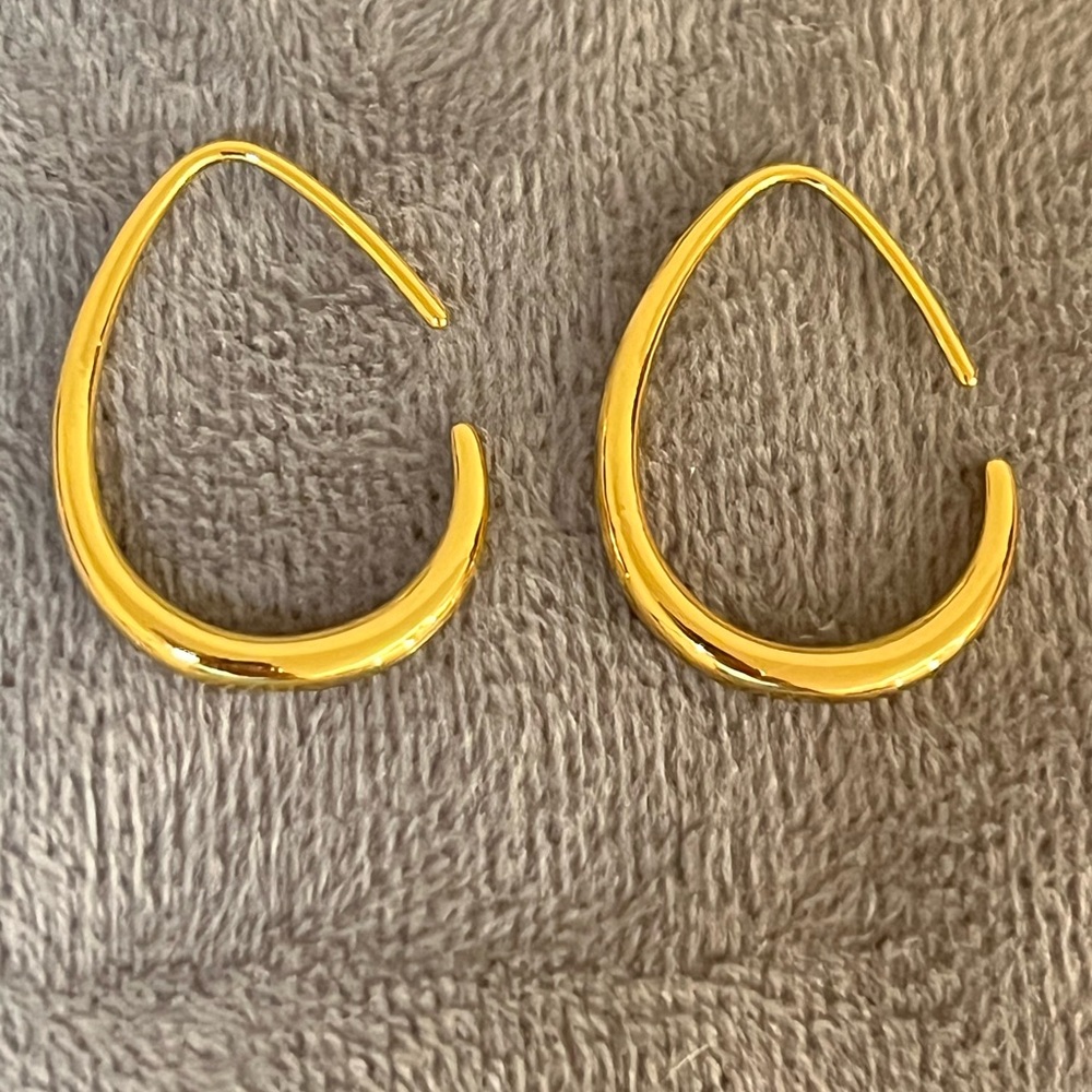 Sale! 18k Gold Plated Hoop Earrings Horseshoe